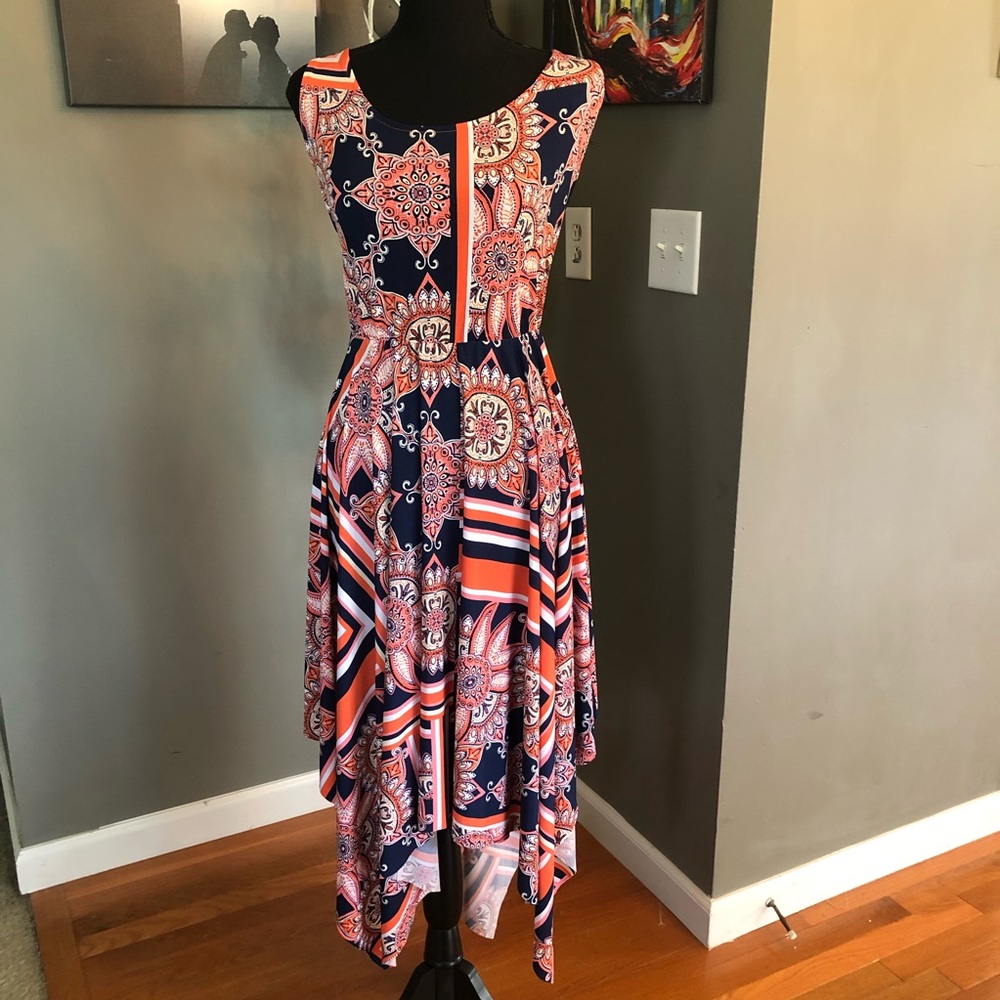 Tiana B handkerchief dress.